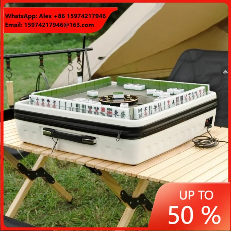 Portable Mini Automatic Mahjong Table Ultra-Light Silent Motor Fast Shuffle 4 Players Home Outdoor Entertainment