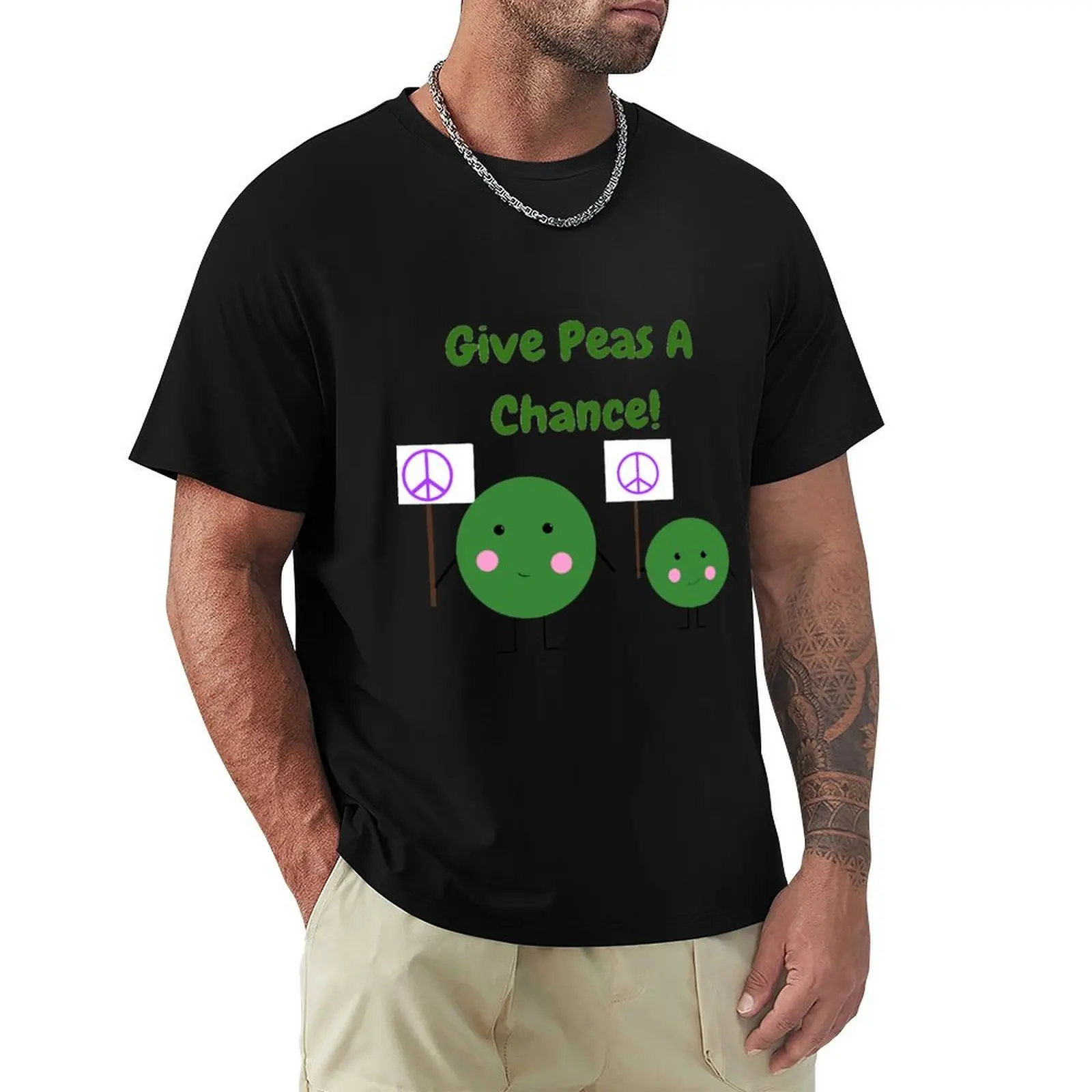 Give Peas A Chance! T-Shirt t shirt man designer T-Shirt