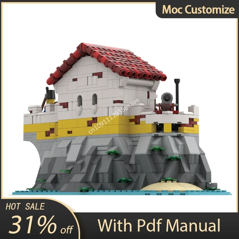 

872 шт. Moc Pirates Barracks Expansion: Eldorado Fortress Средневековый модульный замок Строительные блоки Сборка Кирпичи Игрушки Подарок ребенку