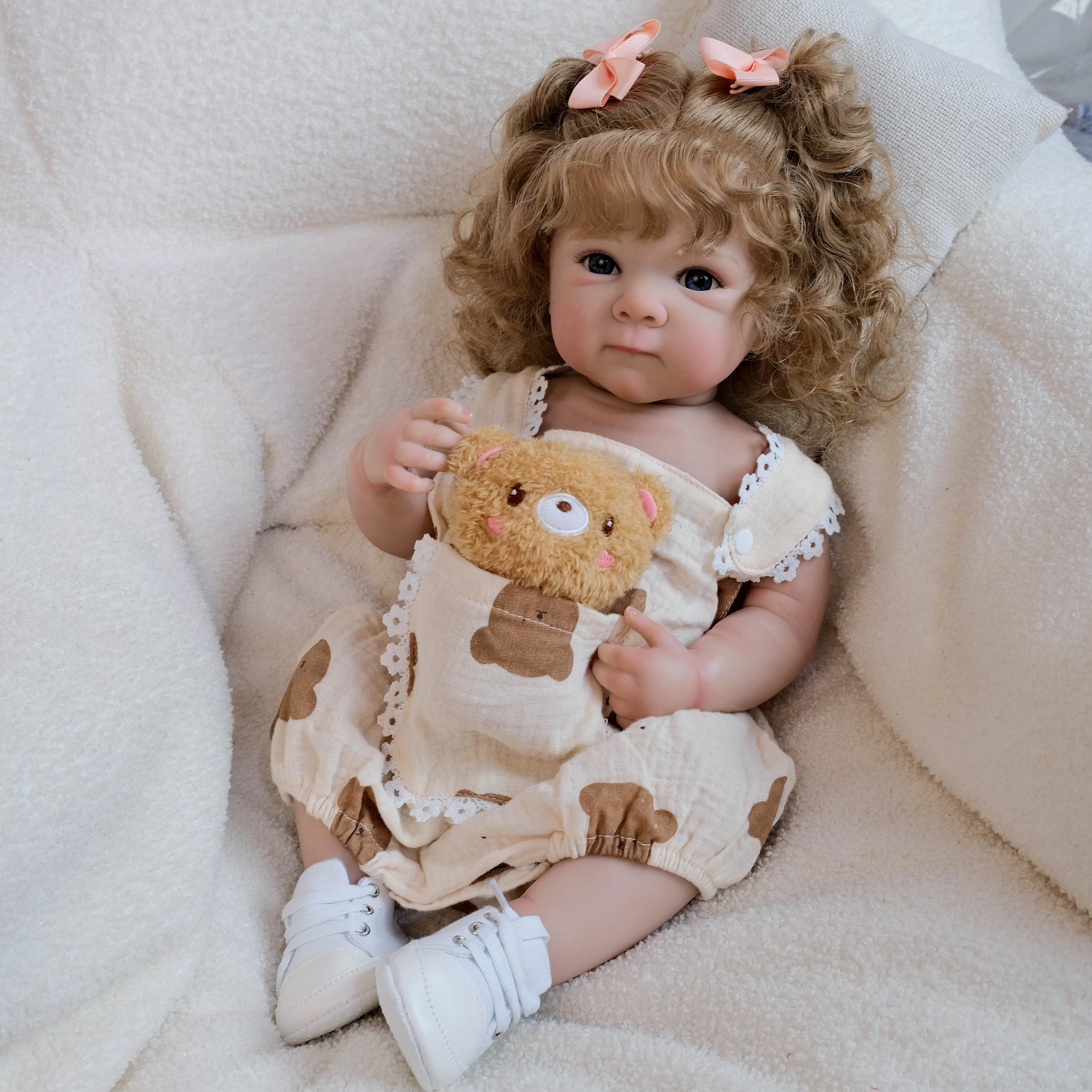 NPK 19 inch Bettie Reborn Babypop Pasgeboren Levensechte Soft Touch Knuffelige 3D Huid Geschilderd Hand Geworteld Haar Collectible speelgoed