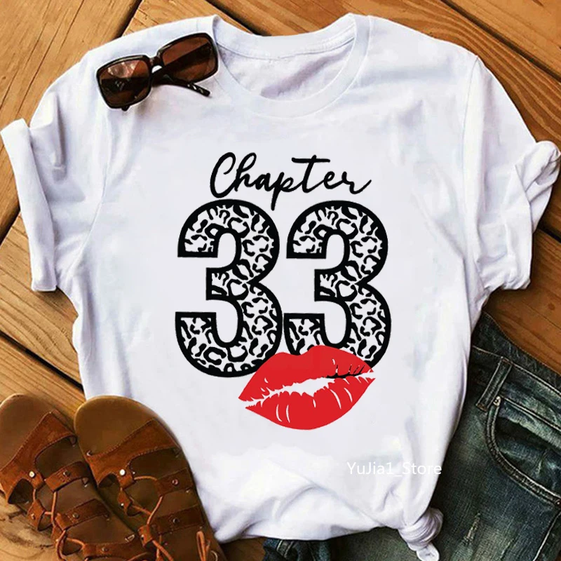 

2024 Hot Sale 33th-49th Chapter Graphic Print Tshirt Women Sexy Lips Leopard T-Shirt Female Summer Tee Shirt Femme drop shipping