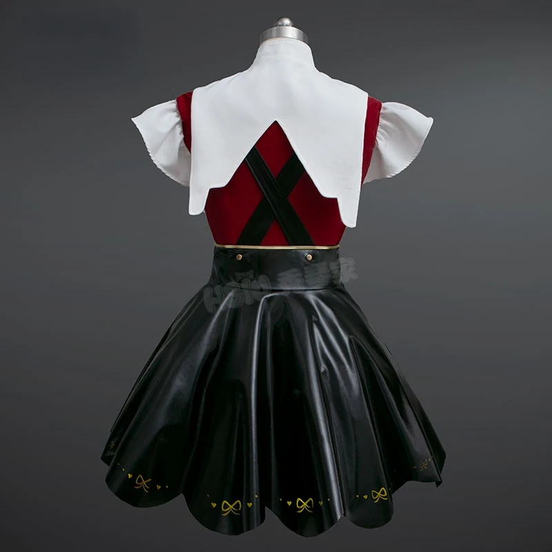 NEEDY GIRL OVERDOSE Cosplay Costume Game needy girl overdose Cosplay Black Faux Leather Skirt White Bright Skirt wig