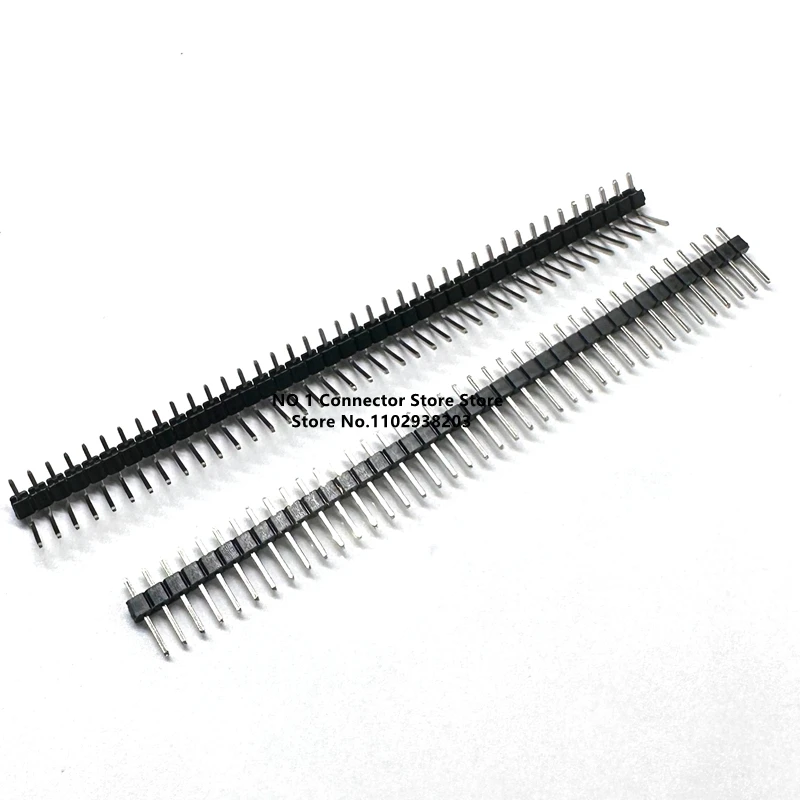 10pcs 40P 1*40 pin 2.54 2.54mm Pitch Straight/Right Angle Single Row Pin Header Male 90 180 degrees Needle Connector