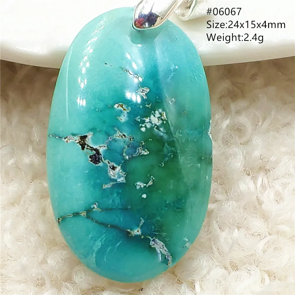 Natural Green Turquoise Gemstone Pendant Water Drop Oval Women Men Original Blue Turquoise Healing Stone Necklace AAAAA