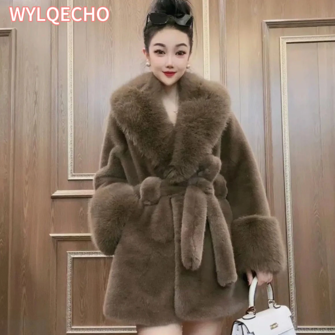 Vintage Thick Fashion Warm Coat Fur Coat Women's 2023 Winter New Korean Fashion Imitation Fox Fur Padded Coat Street Outwears