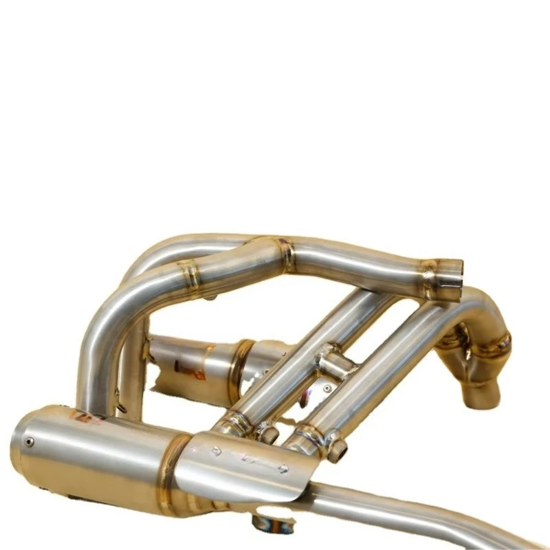For CF MOTO 450Sr Modified Exhaust Pipe High-Position Dual Outlet Full Titanium Alloy Exhaust 2