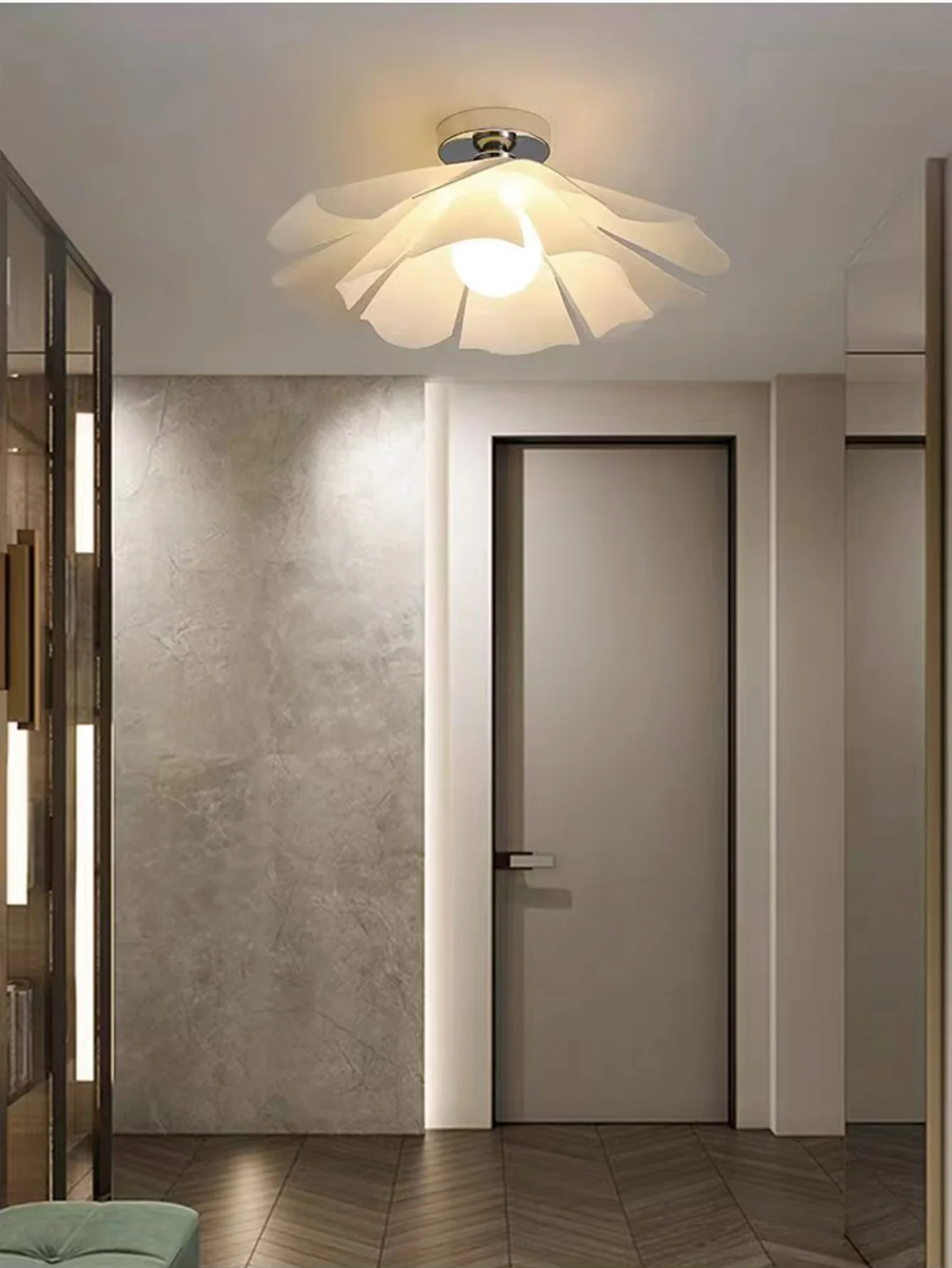 New Modern Petal Shape Pendant Light Acrylic Metal Single Double Layer 3 Color Dimmable Living Room Dining Room Hotel Villa