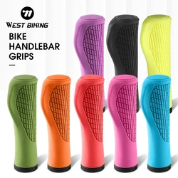 WEST BIKING Bicycle Rubber Handlebar Grip 1 Pair MTB Mountain Road Bike Handle Cover Anti-slip Ergonomic Comfortable Grips