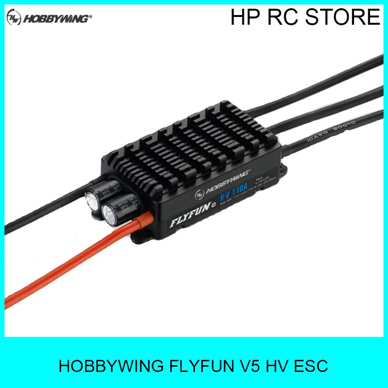 Contrôleur de vitesse HOBBYWING FLYFUN V5 HV 110A SBEC Brushless ESC 32 bits M4 6-14S Lipo pour avion RC à voilure fixe