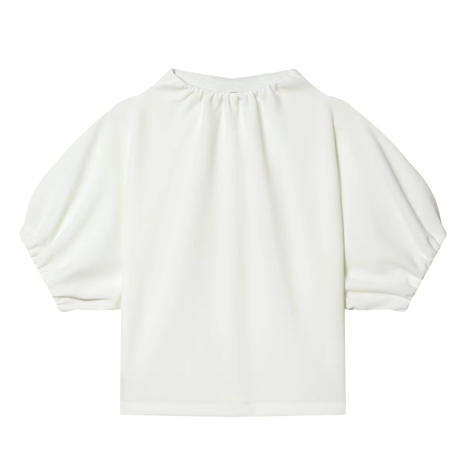 Summer women's new round neck fashionable bubble short sleeved pleated top elastic waist mini skirt set