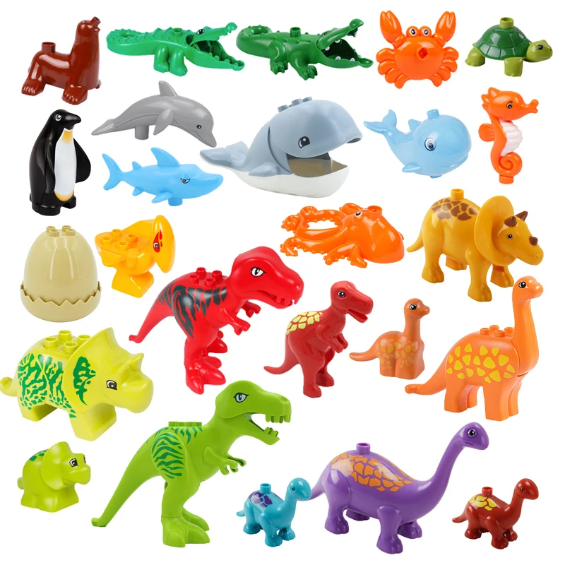 Animals Model Big Size Building Blocks Jurassic Dinosaur Accessories Compatible Bricks Assemble Education Toys For Children Gift