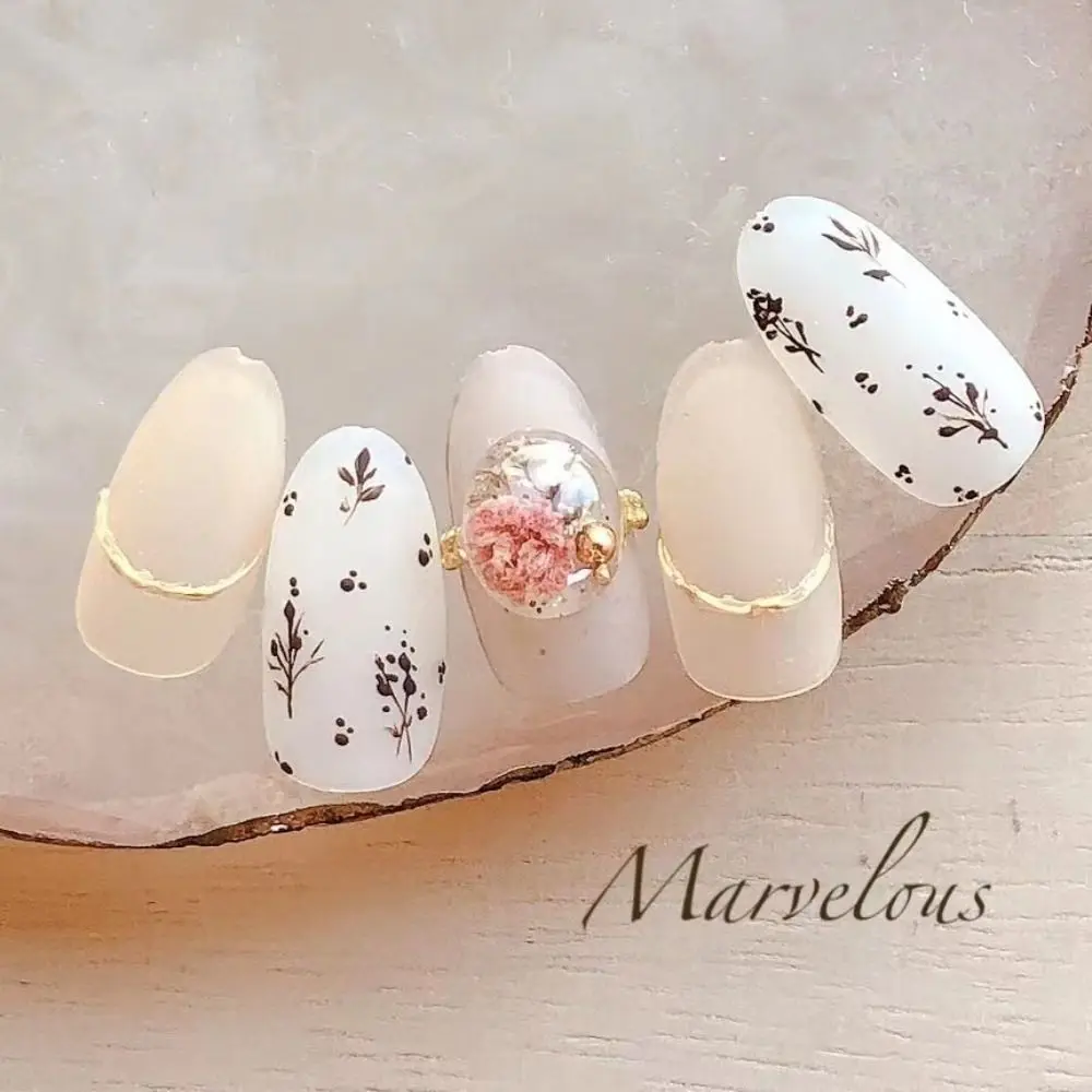 Diy Gemengde Kleur Gedroogde Bloemen Bal-Bloem Bloemen Gemengde Manicure Decoratie Nail Art Decor Nagel Stickers Nail Art