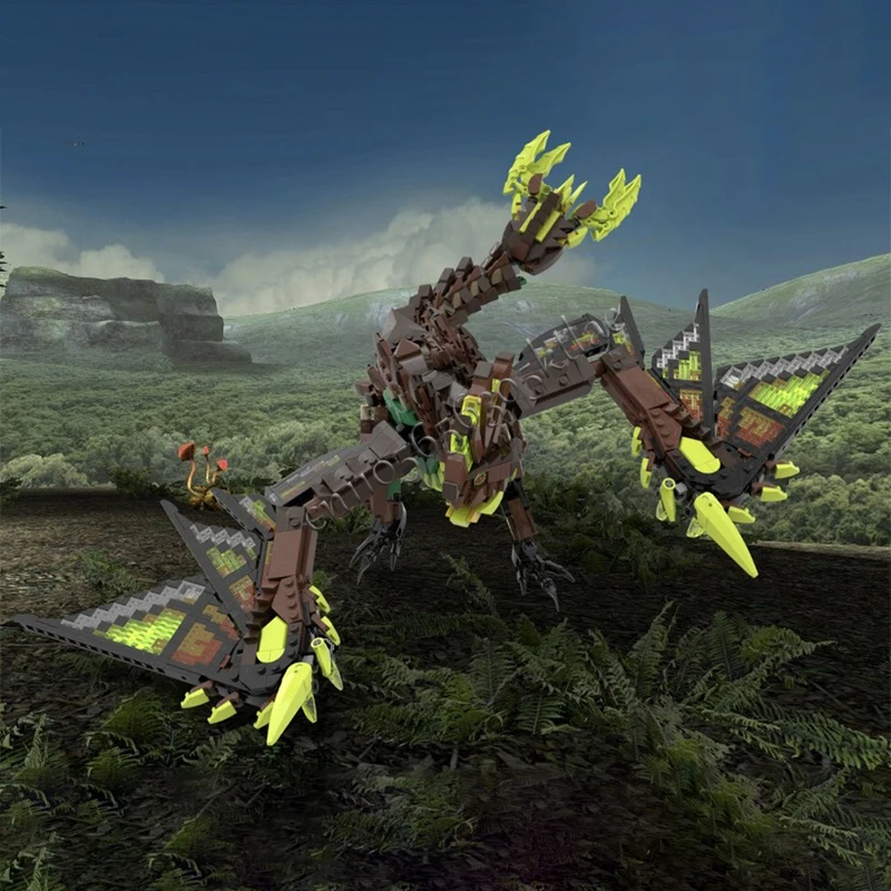 NEW 1694PCS MOC Custom Astalos Dinosaur Pterosaur Model Building Block Diy Creative Assembly Educational Bricks Toys Kid Gifts