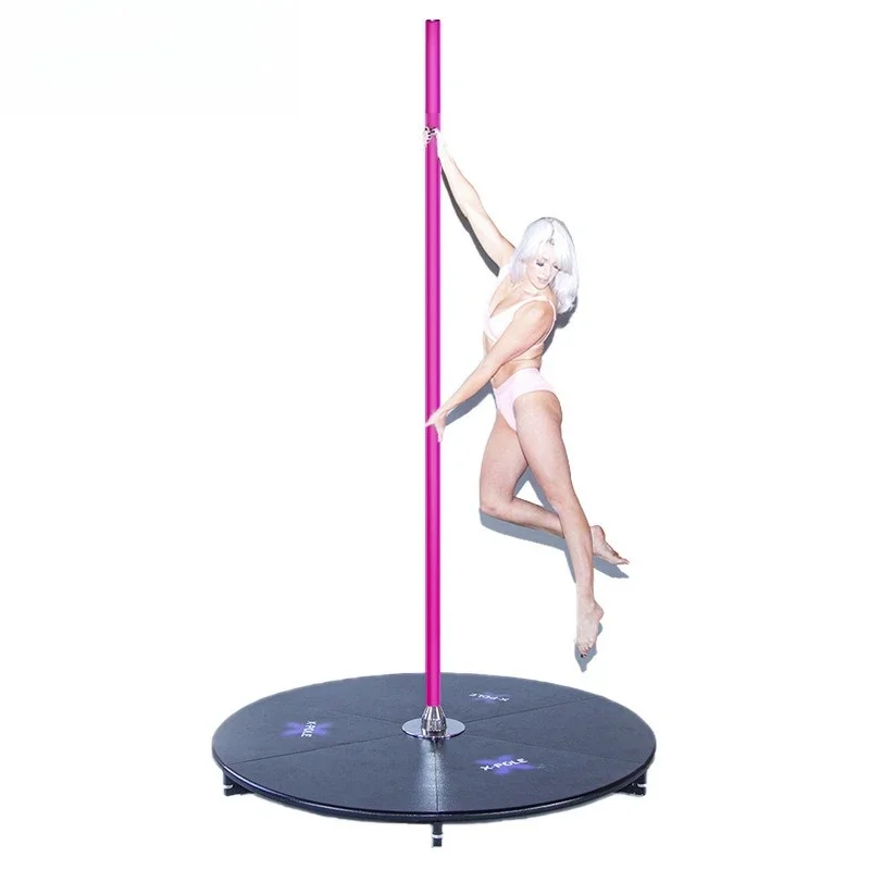 Pole Dance Portable Dance Fitness Performance Pole Dance, Black Pink Silicone Barrier