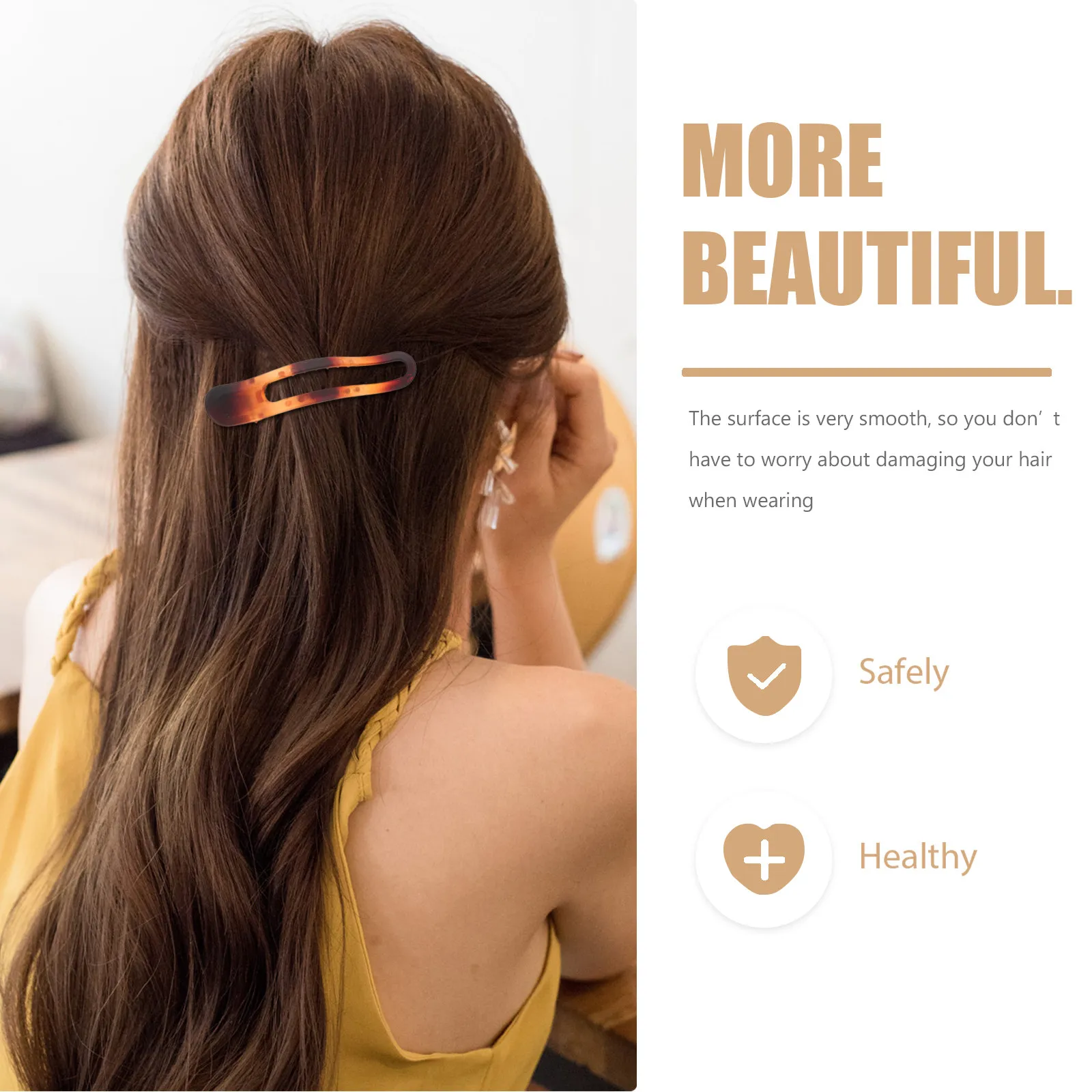 

5Pcs French Hair Clips Set Large Flat Claw Clips Acrylic Non Slip Hair Claw Clamp for Ponytail Hairstyle Ornament Holders