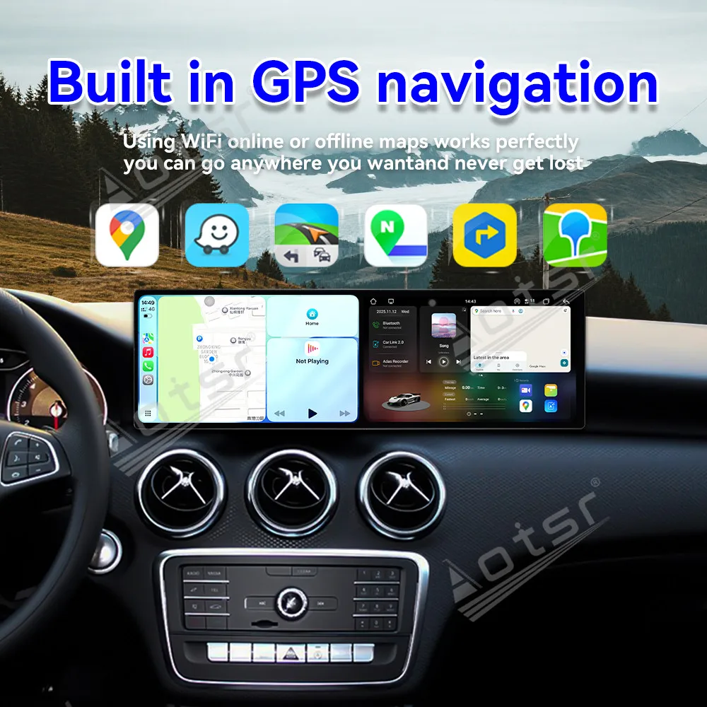 

Беспроводной CarPlay Plug and Play для Mercedes Benz A Class GLA X156 2015-2019 с Android 15, автозапчасти для навигации AirPlay
