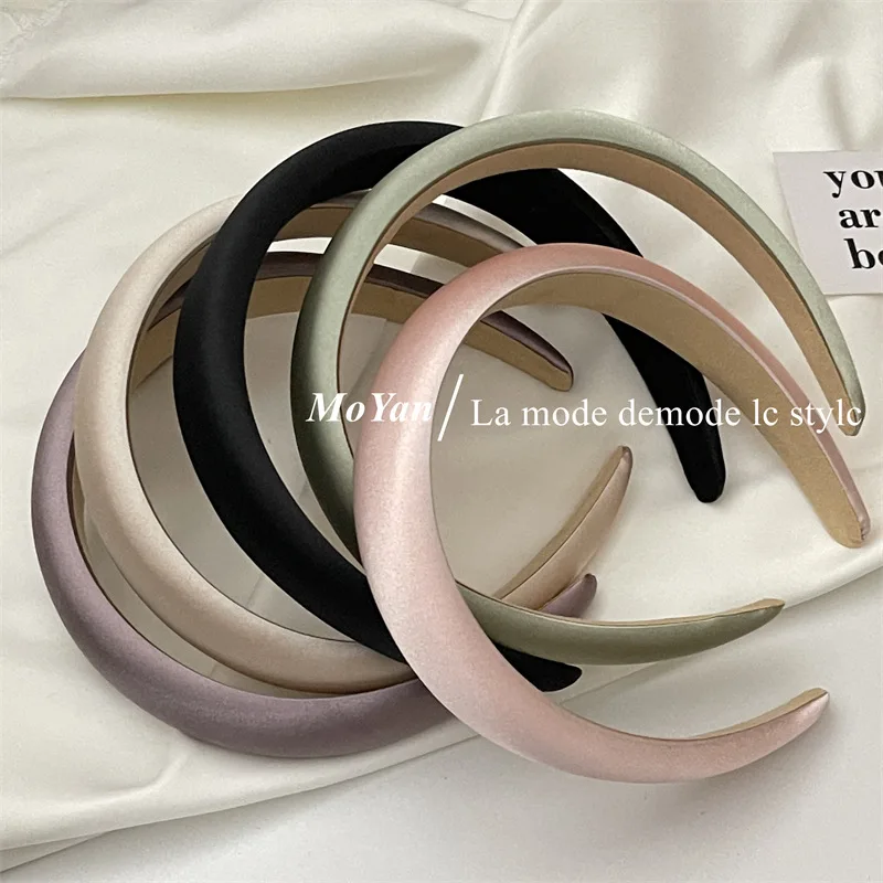 Hairbands for Girls Fashion  Satin Silk Hair Bands for Women Hair Accessories Sponge Headband High Quality