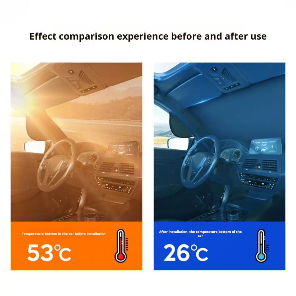 All season Car Sunshade Universal Car Windshield Sunshade with Strong Magnets for Heat Insulation Uv Auto for Sun