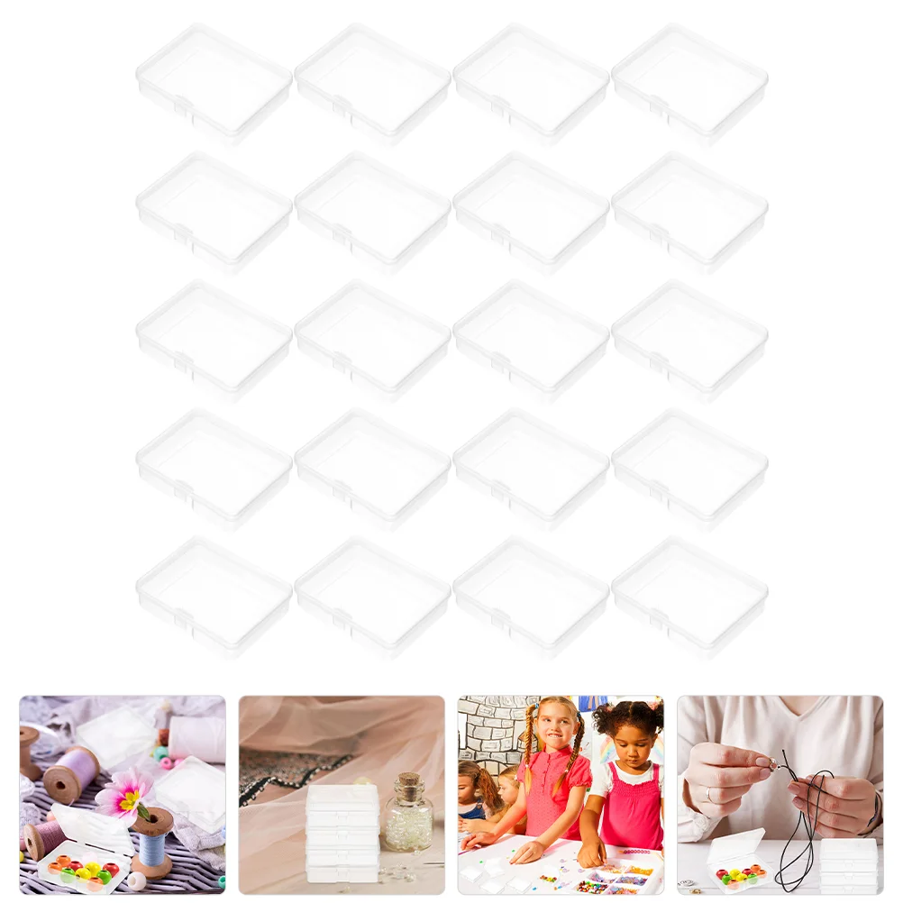30 Pcs Plastic Storage Boxes Clear Bead Containers Transparent Mini Baskets Hinged Lid Dustproof Lightweight Compact Jewelry