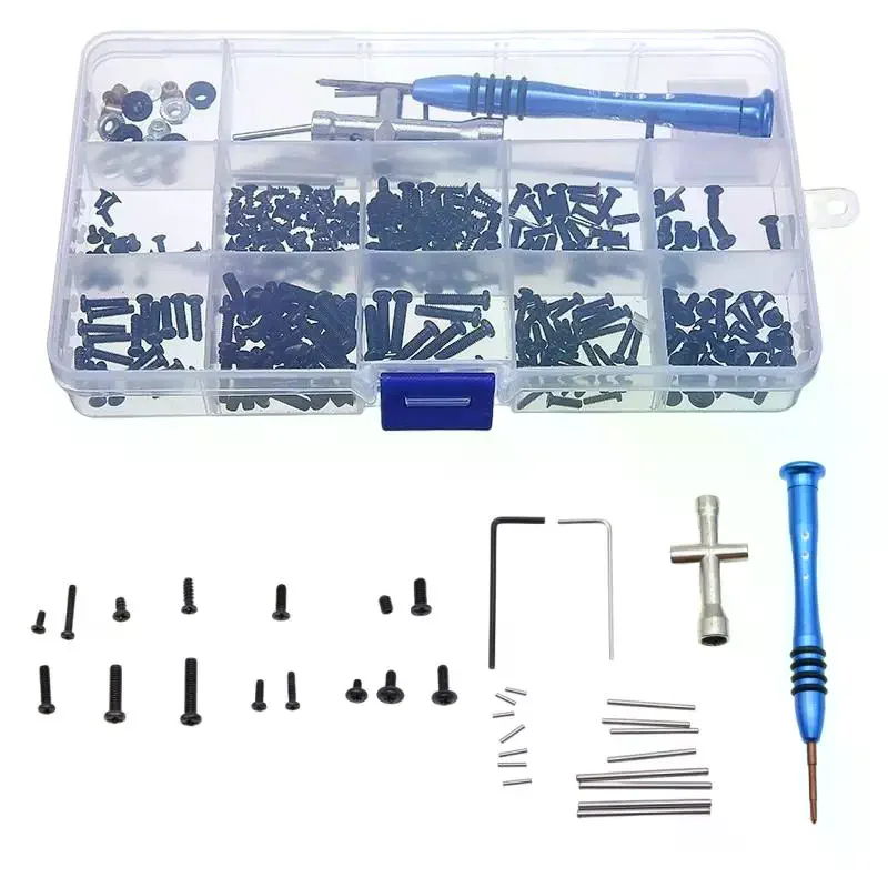 1 Set For WLtoys 144010 144001 144002 124016 124017 124018 124019 RC Car Parts Metal Upgrade Retrofit Screw Tool Box