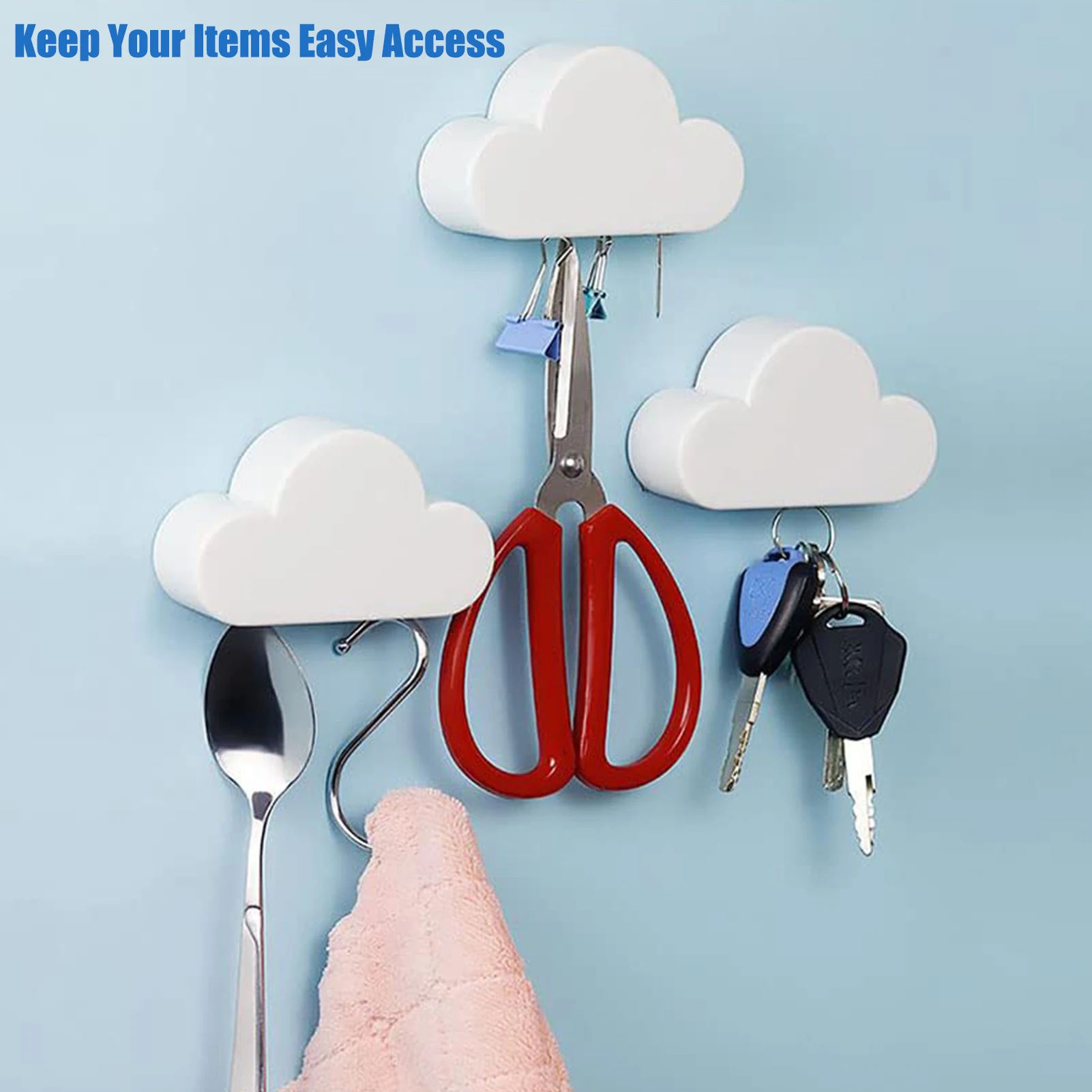 White Cloud Shape Key Holder Creative Home Storage Holder Hanger Magnetic Magnet Keychain Holder Wall Decor Gift Magnetic Hooks