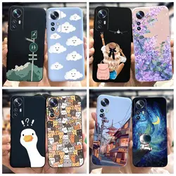 For Xiaomi 12 Case Mi 12X Cover Luxury Flower Cartoon Slim Soft Silicone TPU Back Cover For Xiaomi 12 Pro Funda Mi 12 Ultra Capa