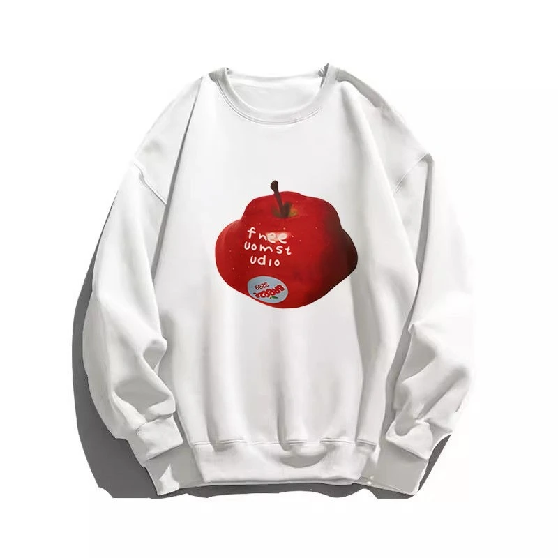 2025 جديد القطن الأمريكي كسول أبل مطبوعة هوديي 2025 الربيع والخريف الرجال والنساء الملابس البلوز هوديي