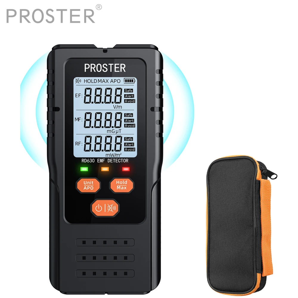 EMF Meter 3 in 1 Digital Electromagnetic Field Radiation Detector for EF RF MF 5G Cell Tower WiFi Signal Detector