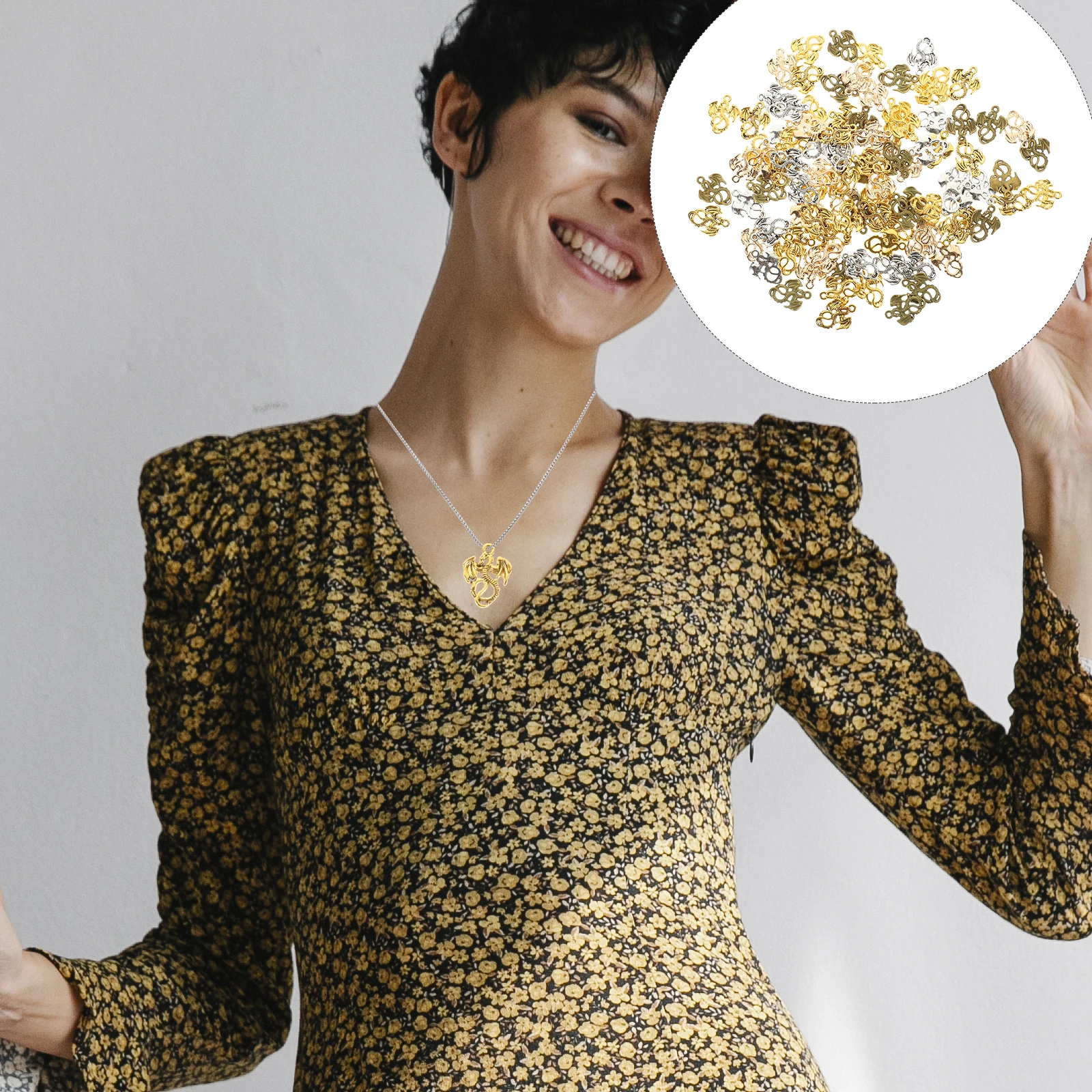 

Vintage Alloy Dragon Pendants Charms For Diy Jewelry Making Necklace Decor Men Women Retro Metal Pendant Beads Clavicle Chains