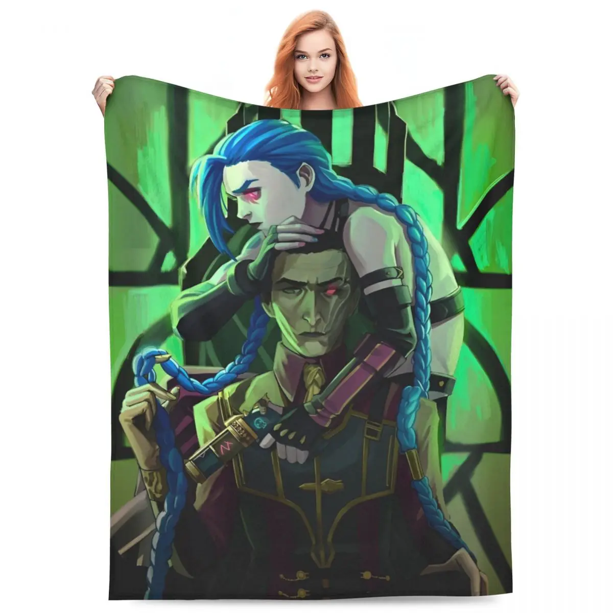 Hot Anime Arcane Cartoon Printed Soft Blanket Child Plush Throw Blanket Novelty Home Decor Flannel Bedspread Sofa Bed Cover