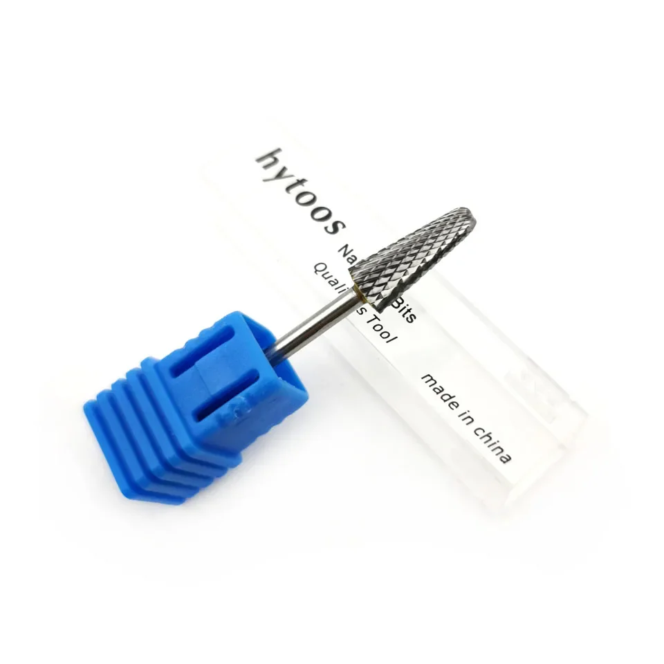 HYTOOS-Foret à ongles en carbure de tungstène, mèches coniques 3/32, fraise de manucure, enlever le gel, accessoires de fraise électrique