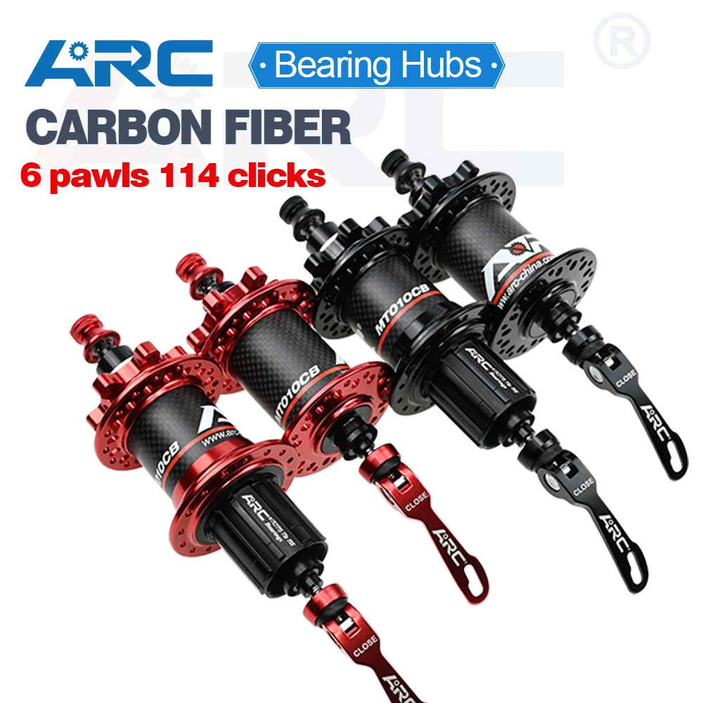 

ARC MTB Hub Bicycle Hub Carbon Fiber Mountain Bike Hubs 4 Sealed Bearing 6 Pawls 3 Tooth 114 Clicks For HG 8 9 10 11Speed