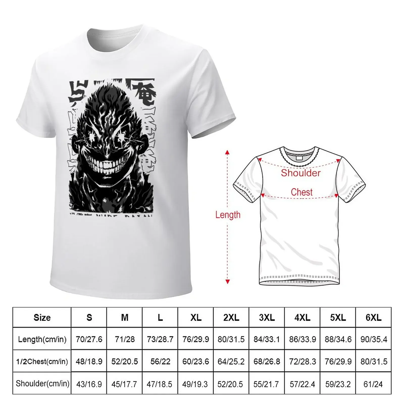 Raian Kure Madness | KENGAN - ASHURA OMEGA | Manga Anime T-Shirt funnys cute tops heavyweight t shirts for men