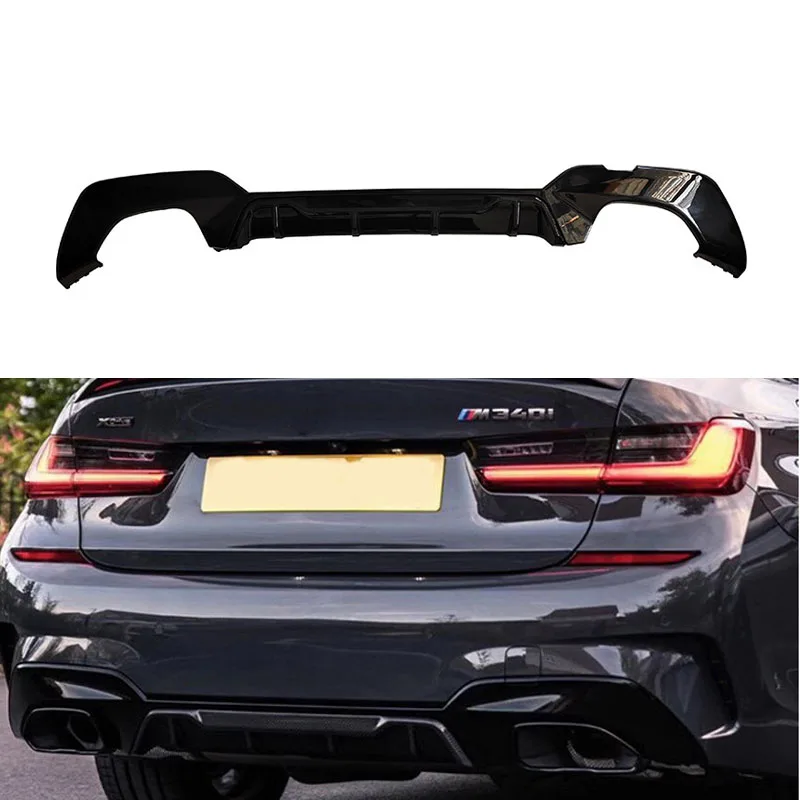 Rear Bumper Diffuser Spoiler Lip Trunk Wing Body Kit Splitter Cover Trim For BMW 3series G20G28 MP