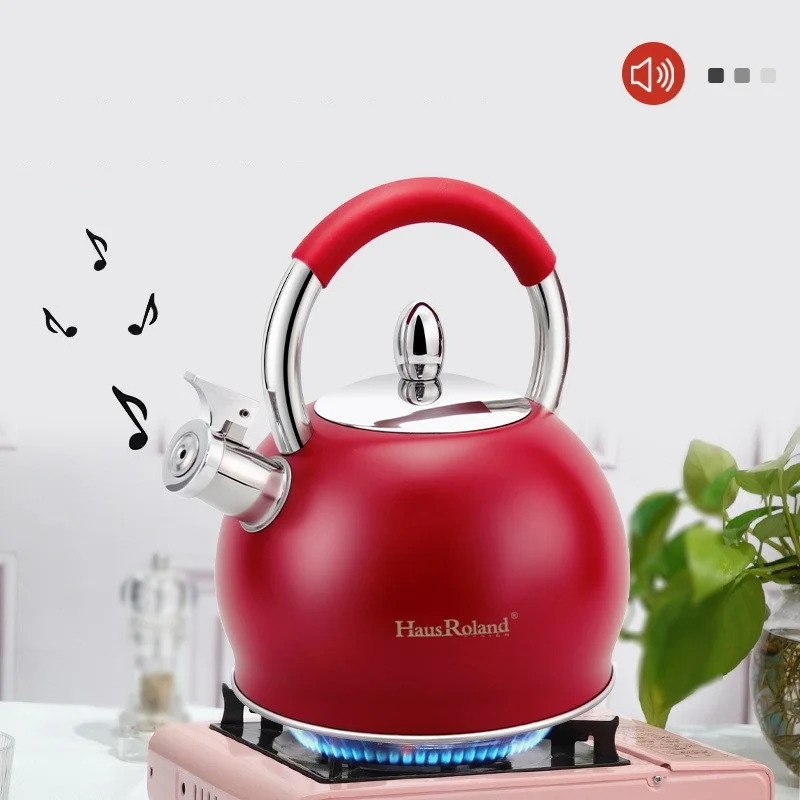 

Чайник HausRoland, чайник из нержавеющей стали, газовая плита, чайник для горячей воды, газовый чайник, емкость 2,5 л.