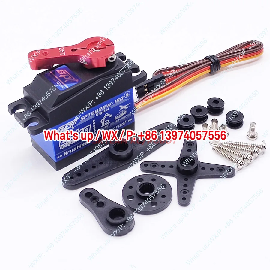 SPT5828W-180 28kg brushless high-speed pressure waterproof metal tooth digital steering gear drift flat running robot arm