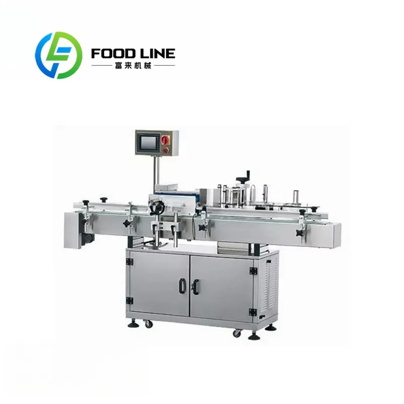 Round Bottle Marking And Labeling Machine Combined Function For Product Information Stick And Regular Packaging Identification
