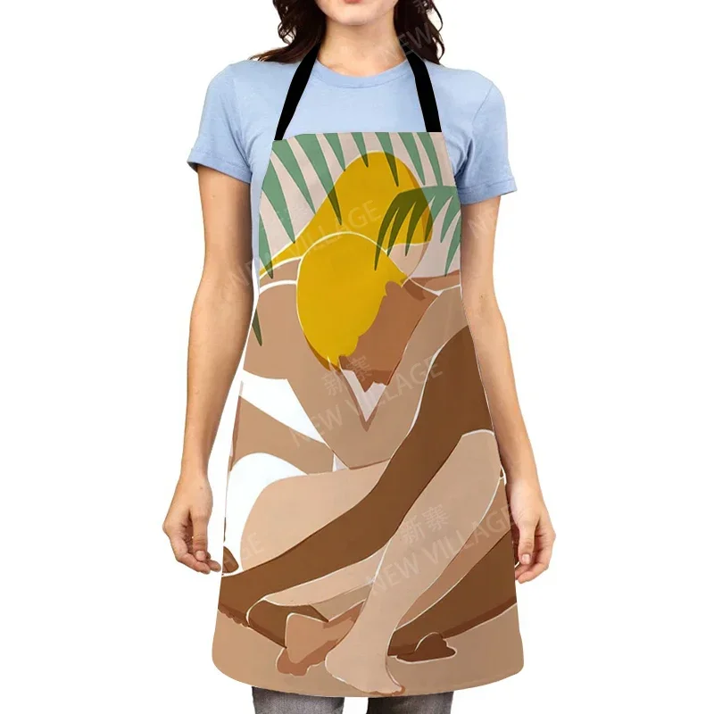 nordic Aesthetic Women kitchen apron kids original Children Waterproof girl princess waiter work apron oil proof boho plant