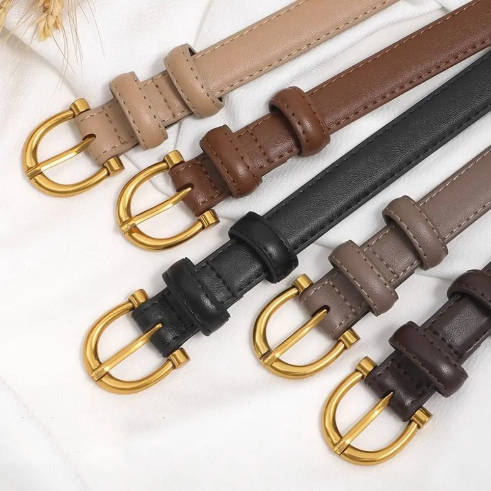 Einfache Jeans Dekor Frauen Gürtel Pin Schnalle Dünne Pu Bündchen Mode Koreanischen Stil Hosen Dekoration Täglich