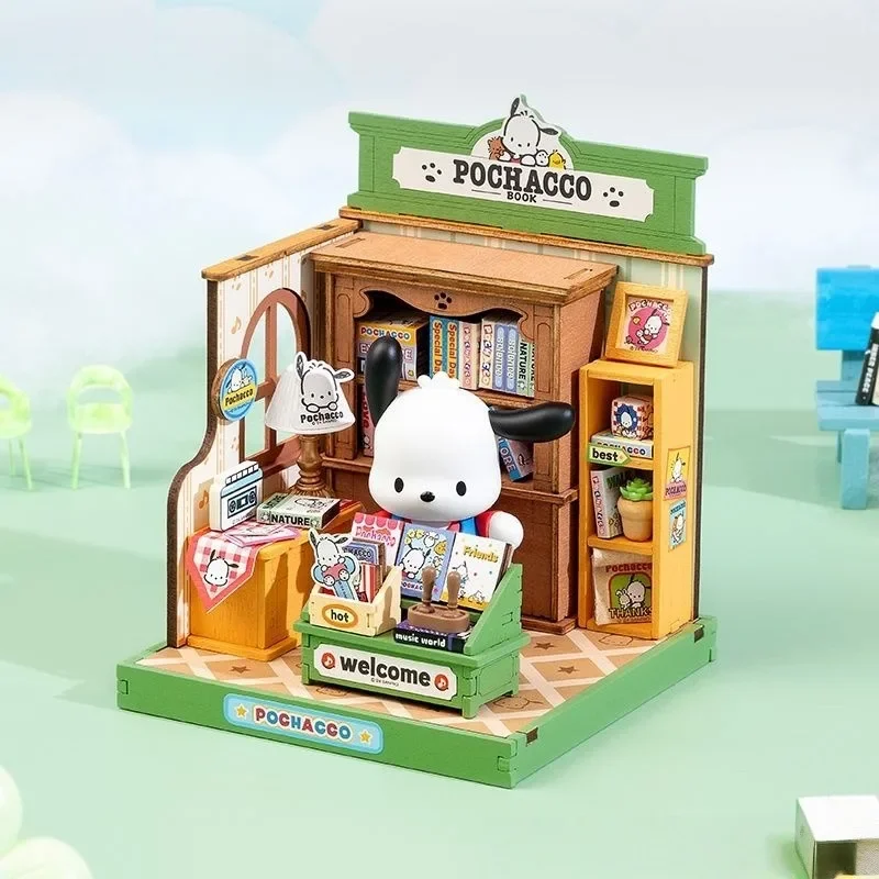 

MINISO Sanrio Hello Kitty Mengqu Store Manager Series DIY аниме Cabin прекрасная мини-кавайная миниатюрная модель детские игрушки мультфильм