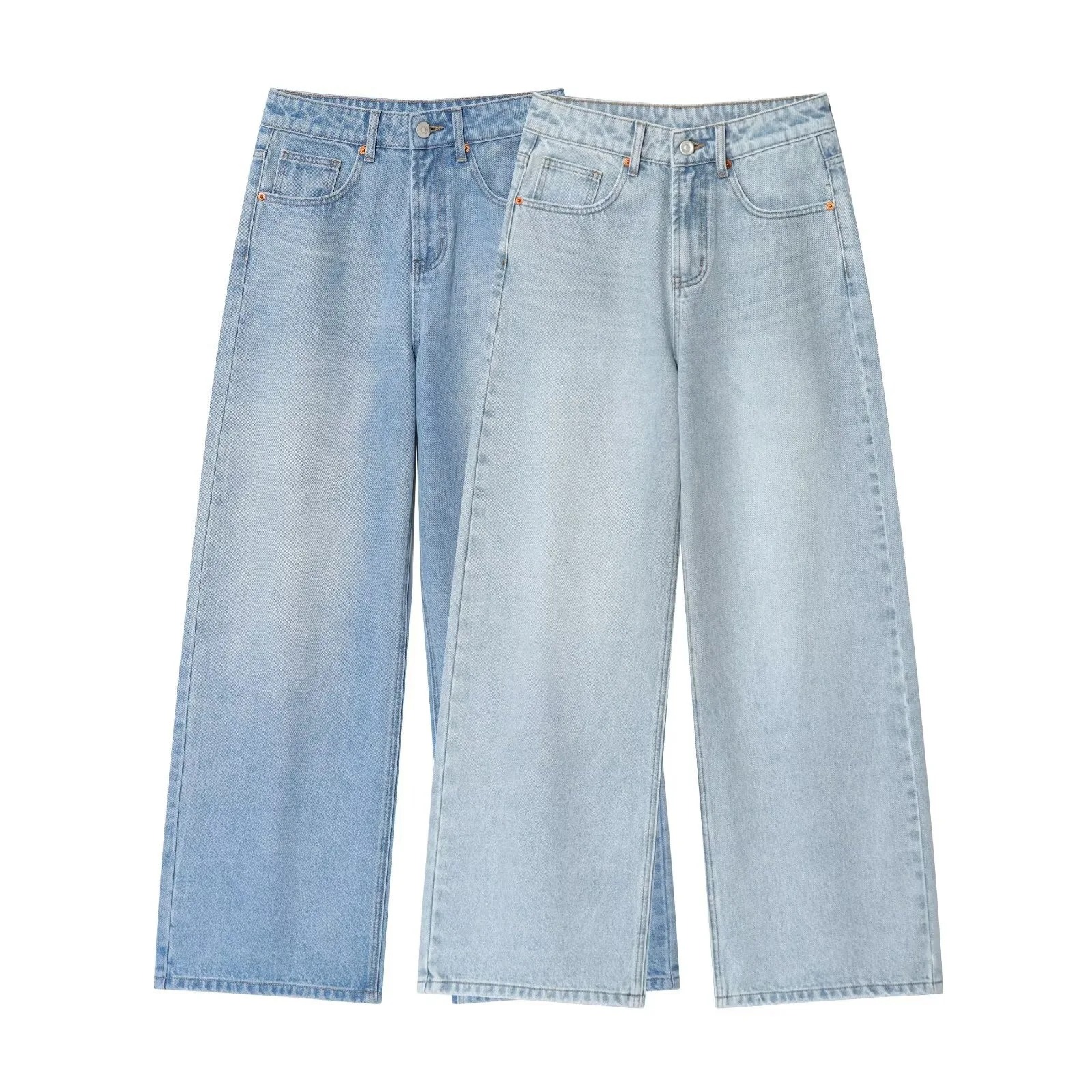 Withered 2026 European And American Spring New Fashionable Simple High Waist Ultra Wide Pants Jeans For Women