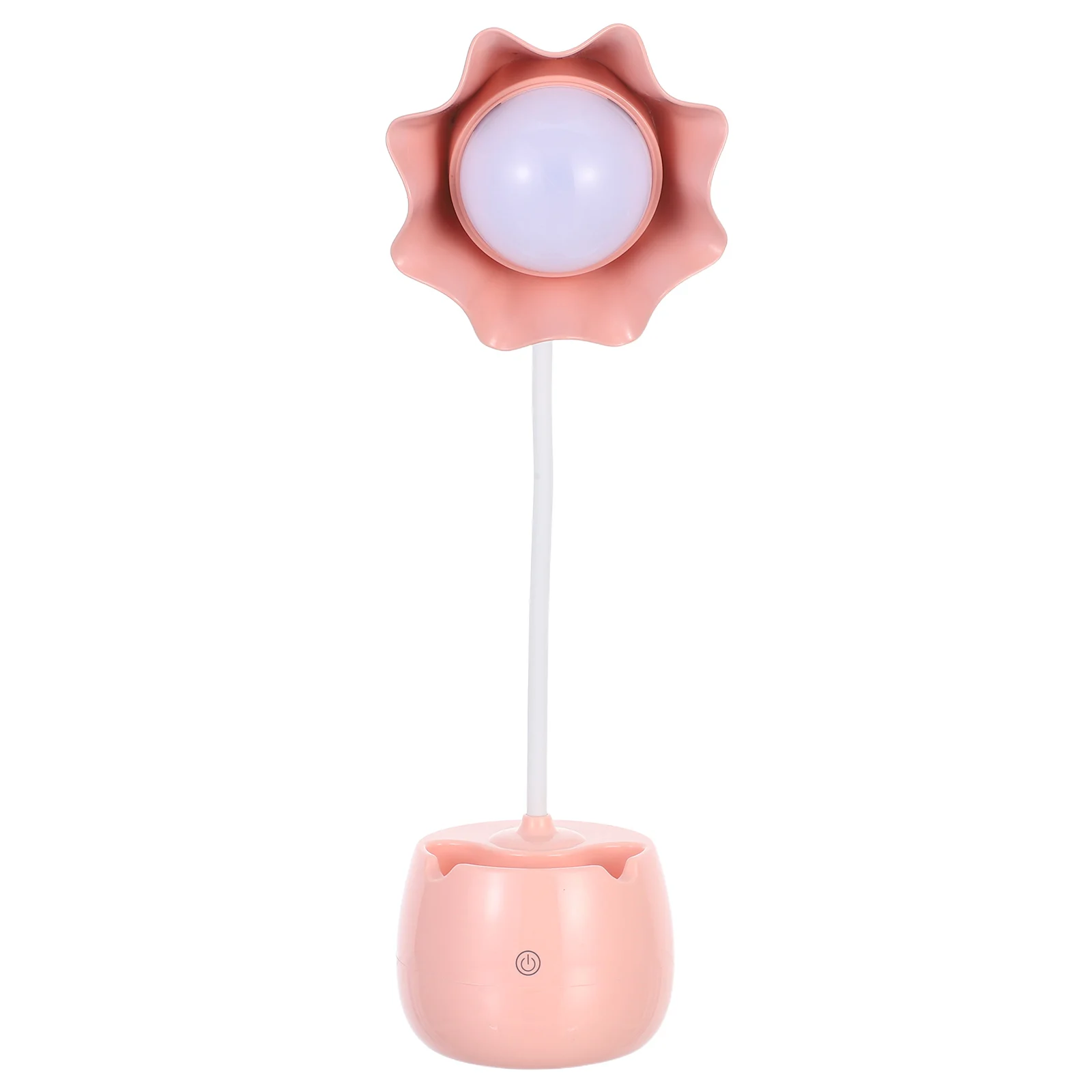 

Lamp Touch Dimmer Flower Design Desk Lamp Pen Holder For Home Office Study Bedroom Usb Powered Pink Plastic