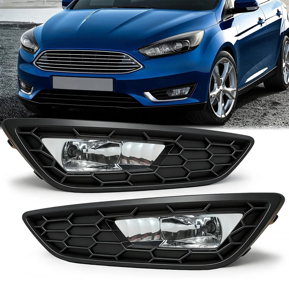 

Комплект противотуманных фар премиум-класса для Ford Focus 2015-2017 годов, прозрачные, водонепроницаемые, передние, с рамкой, одобренные DOT