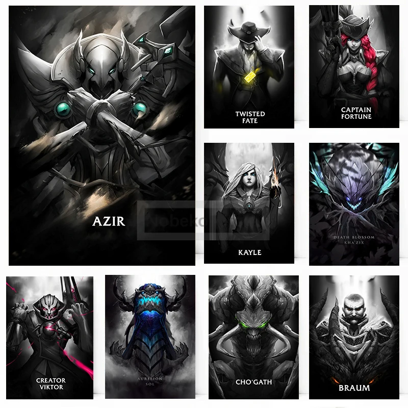 Classic MOBA Games League of Legends Posters Darkness Character Prints Canvas Painting Wall Art Pictures Home Room Modern Decor