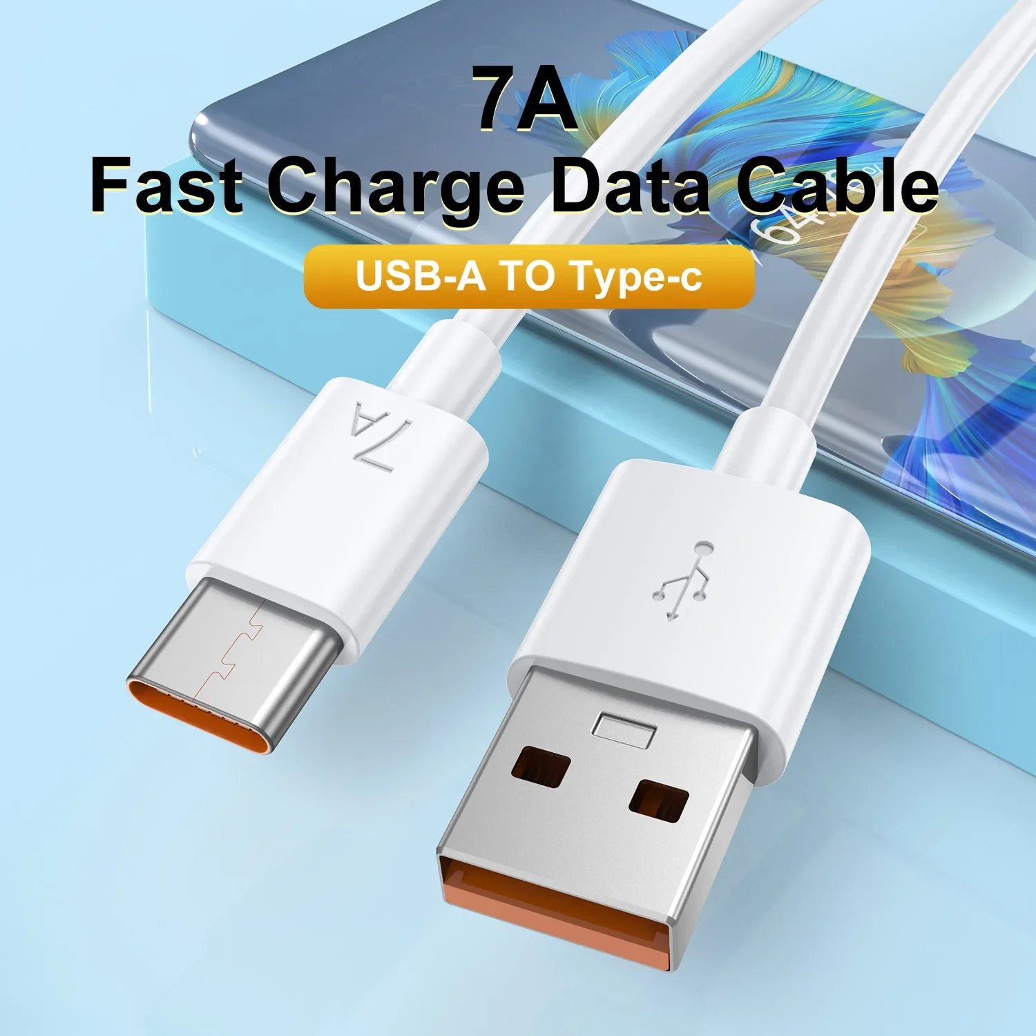 Cabo de carga super rápida USB tipo C, cabo de carregamento de dados para Huawei P40, P30, Xiaomi Mi 13, 12 Pro, Oneplus, Realme, POCO, 7A, 100W