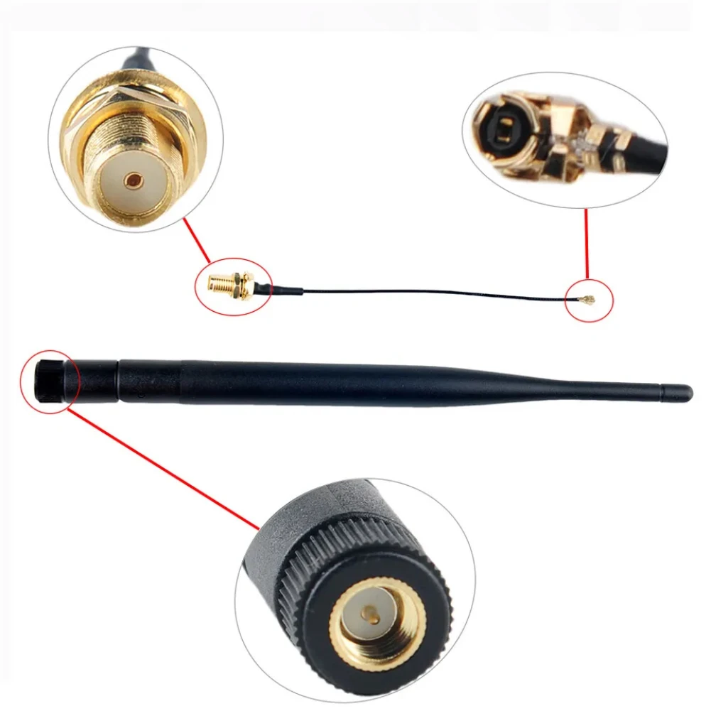 LoRa Antenna 868MHz / 915MHz 5DBi SMA Male with IPEX Extenstion Cable Omni-directional for Meshtastic LoRa 32 V3 LoRaWAN1/2/4pcs