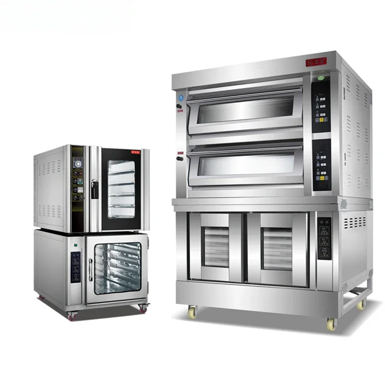 2 in 1 Combi Bakery Equipment Machine  with Prover Commercial Baking Oven with Proofer Oven Gas Electric Deck Oven with Proofer