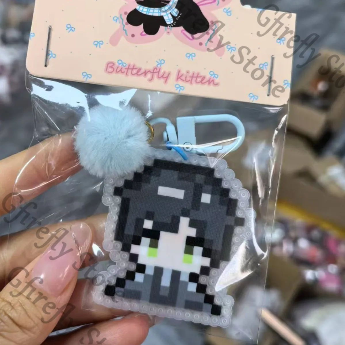 الحب والمساحة العميقة الاكريليك سيلوس أنيمي كزيفير حقيبة المفاتيح Q نسخة زين بكسل قلادة لطيف كاليب تزيين رافاييل هدية