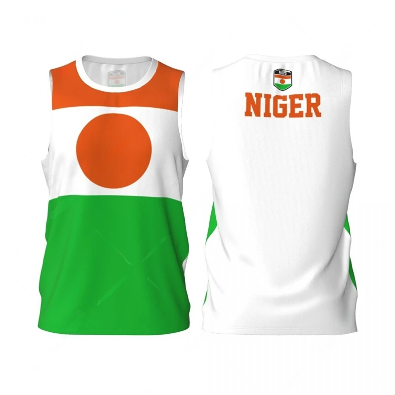 Niger Flag Basketball Tank Tops Summer Fashion National Emblem 3D Printed Sleeveless T Shirts Loose Quick Dry Sports Vest Tees