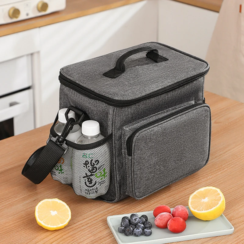 Bolsa de almuerzo portátil impermeable de 11L, caja térmica de alimentos de gran capacidad, bolsa de hielo, lonchera con aislamiento, organizador de